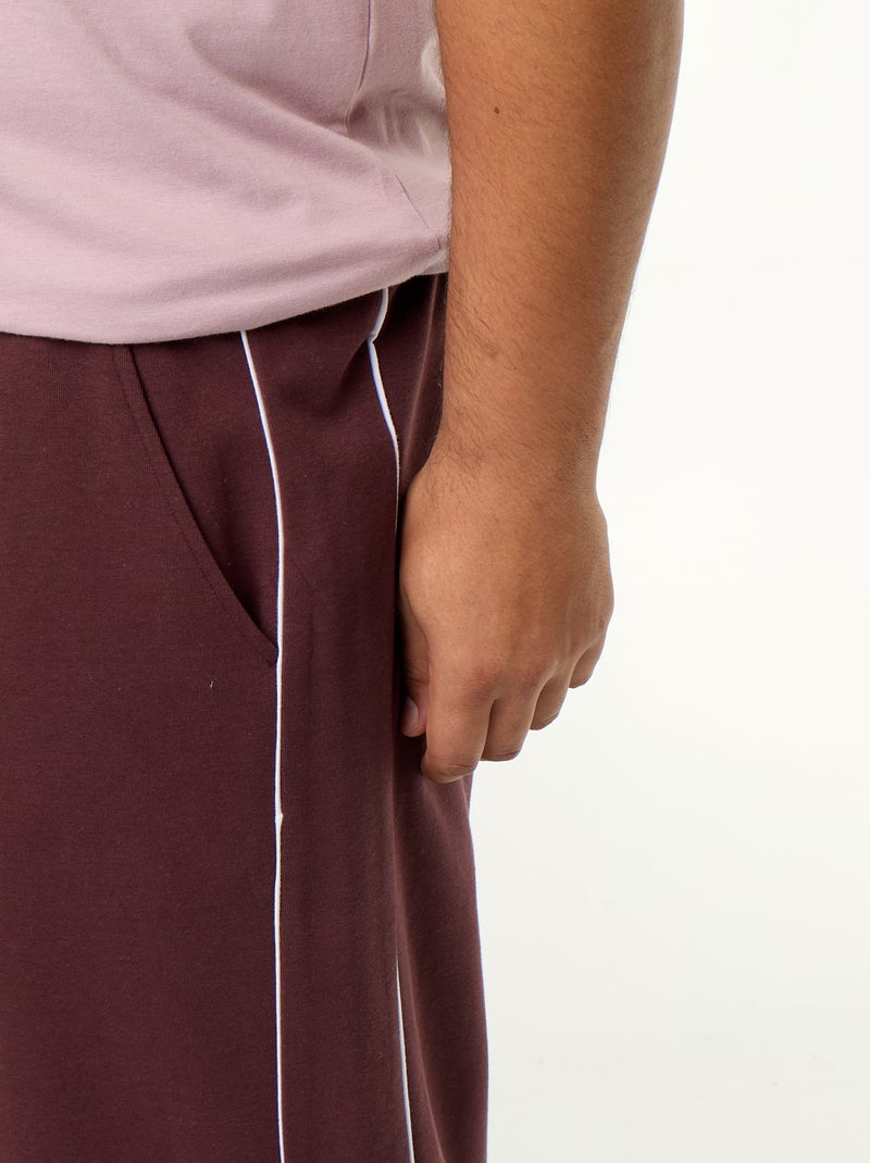 Pantalon de jogging avec liserés contrastés Violet - Kiabi