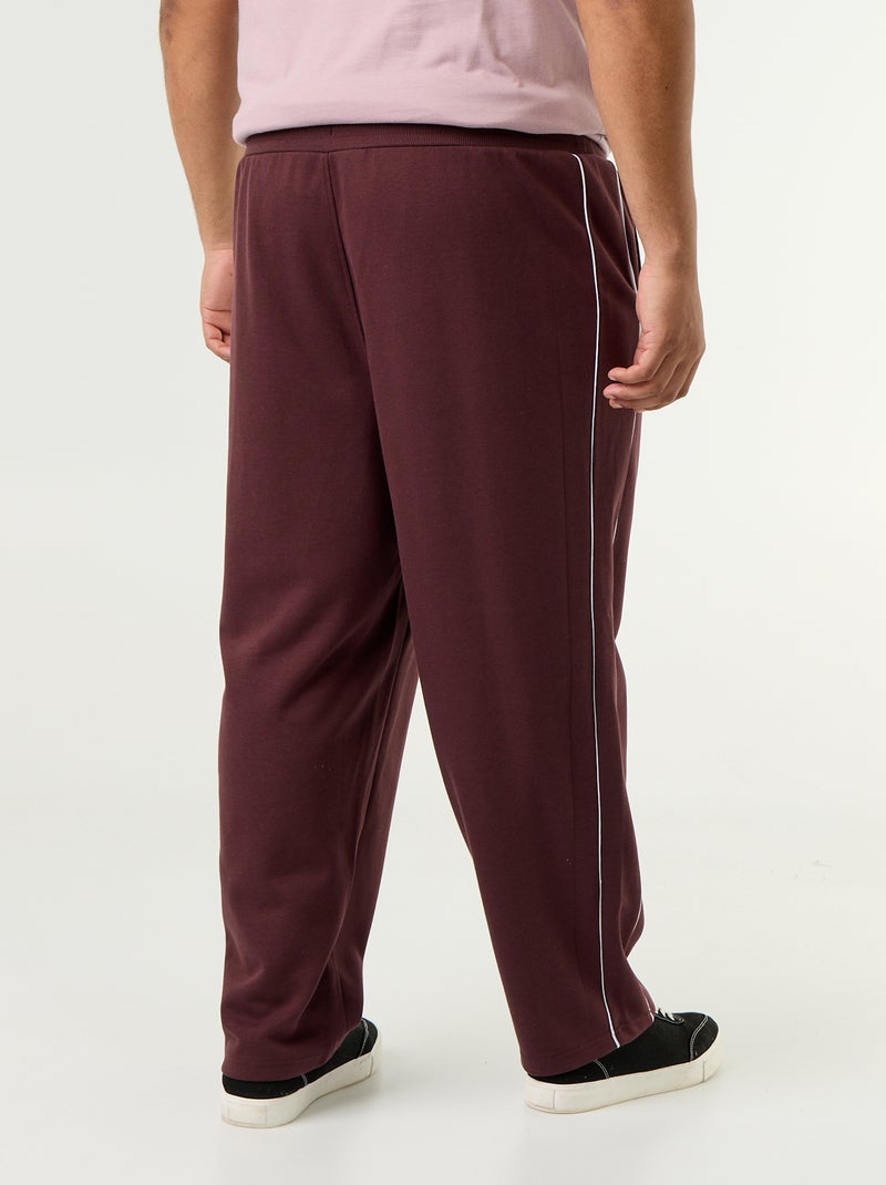 Pantalon de jogging avec liserés contrastés Violet - Kiabi