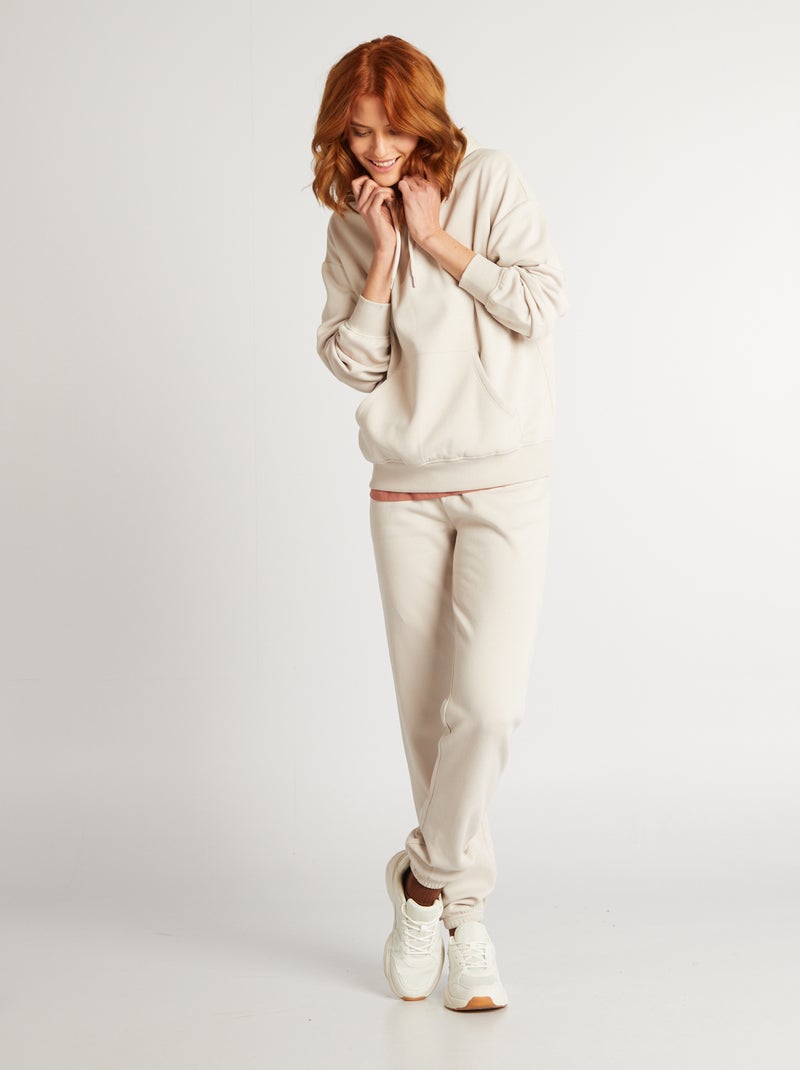 Pantalon de jogging basique en molleton Beige - Kiabi