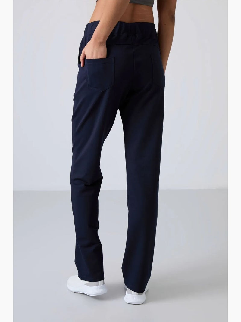 Pantalon de jogging droit à taille haute tommy Bleu marine - Kiabi