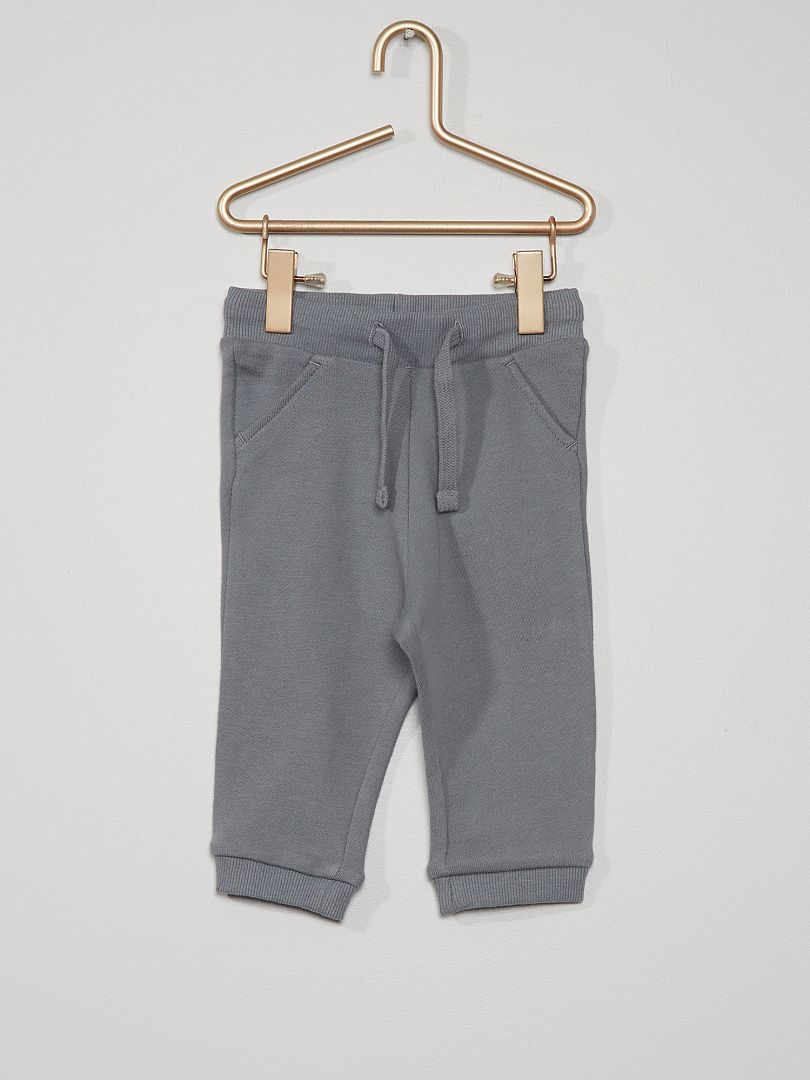 Pantalon de jogging en coton - Mixte bleu gris - Kiabi