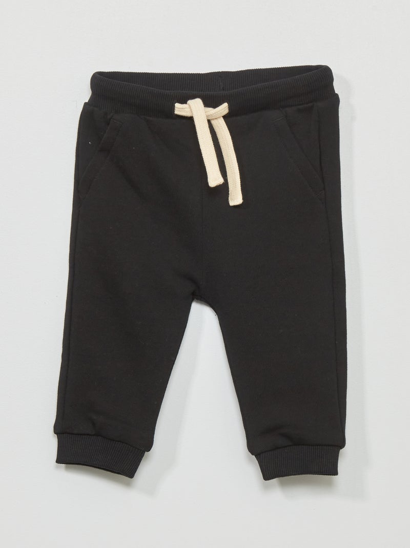 Pantalon de jogging en coton - Mixte noir - Kiabi