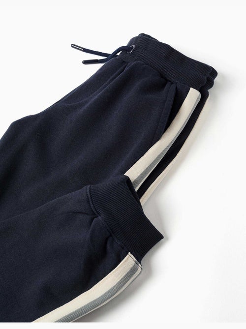 Pantalon de jogging en coton avec bande à rayures - Kiabi