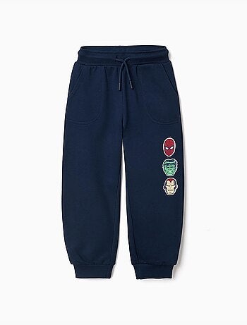 Pantalon de jogging en coton avec imprimé marvel et cordon de serrage