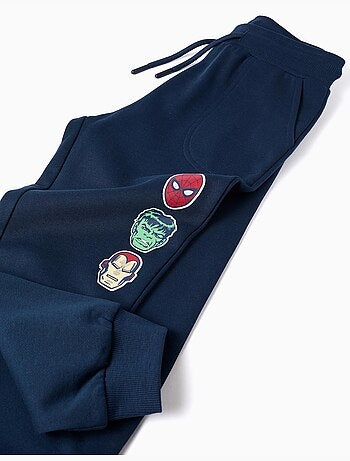 Pantalon de jogging en coton avec imprimé marvel et cordon de serrage