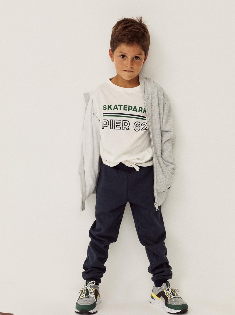 Pantalon de Jogging en Coton Bleu foncé - Kiabi