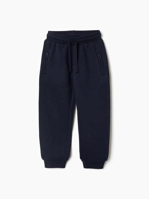 Pantalon de jogging en coton peigné avec cordon de serrage et poches - Kiabi