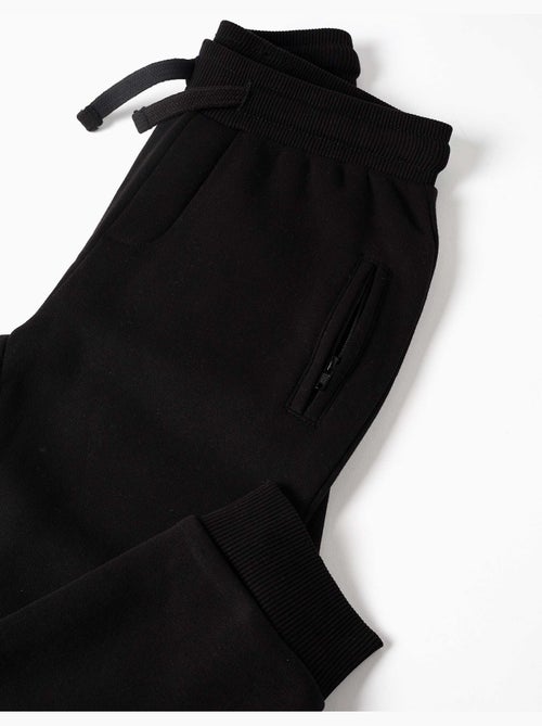 Pantalon de jogging en coton peigné avec cordon de serrage et poches - Kiabi