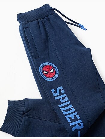 Pantalon de jogging en coton peigné avec imprimé spider-man et cordon