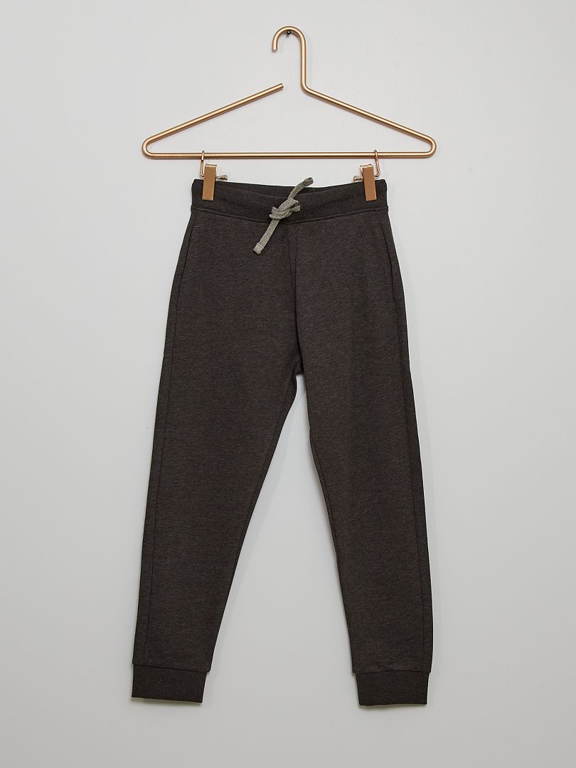 Pantalon de jogging en coton uni - Mixte gris - Kiabi