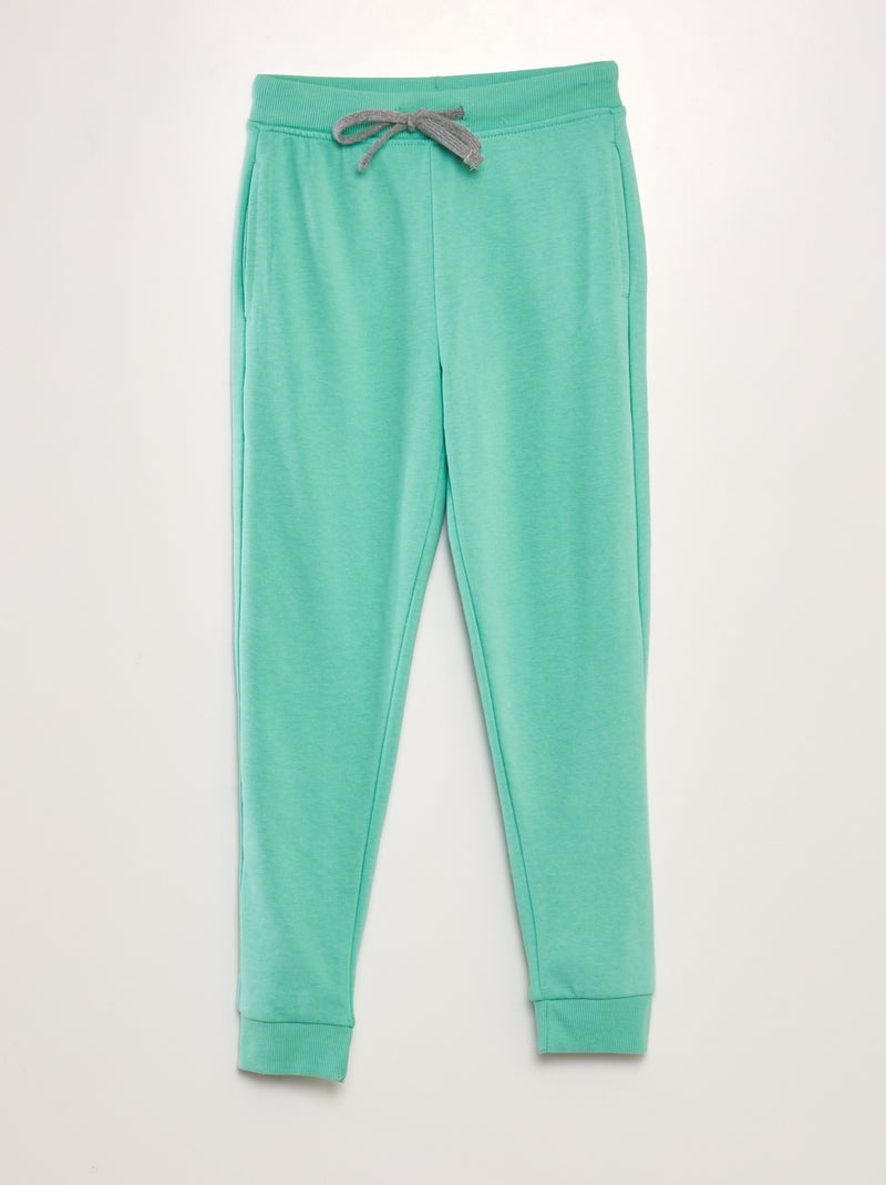 Pantalon de jogging en coton uni - Mixte Vert - Kiabi