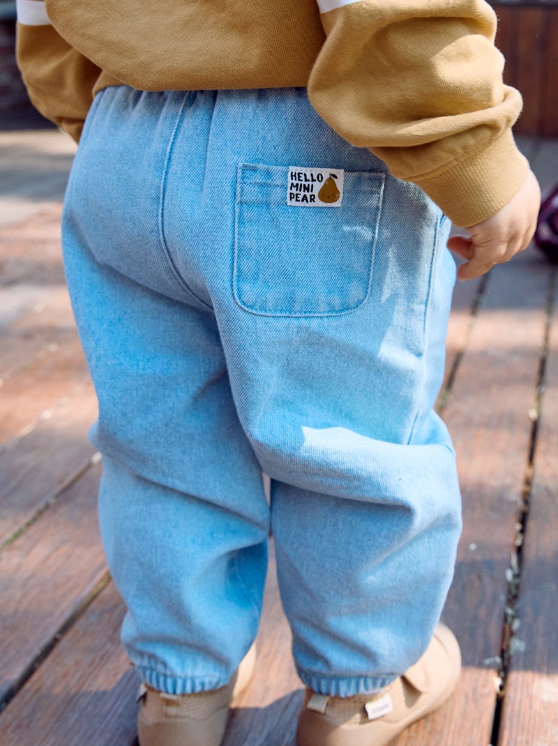 Pantalon de jogging en denim Bleu - Kiabi