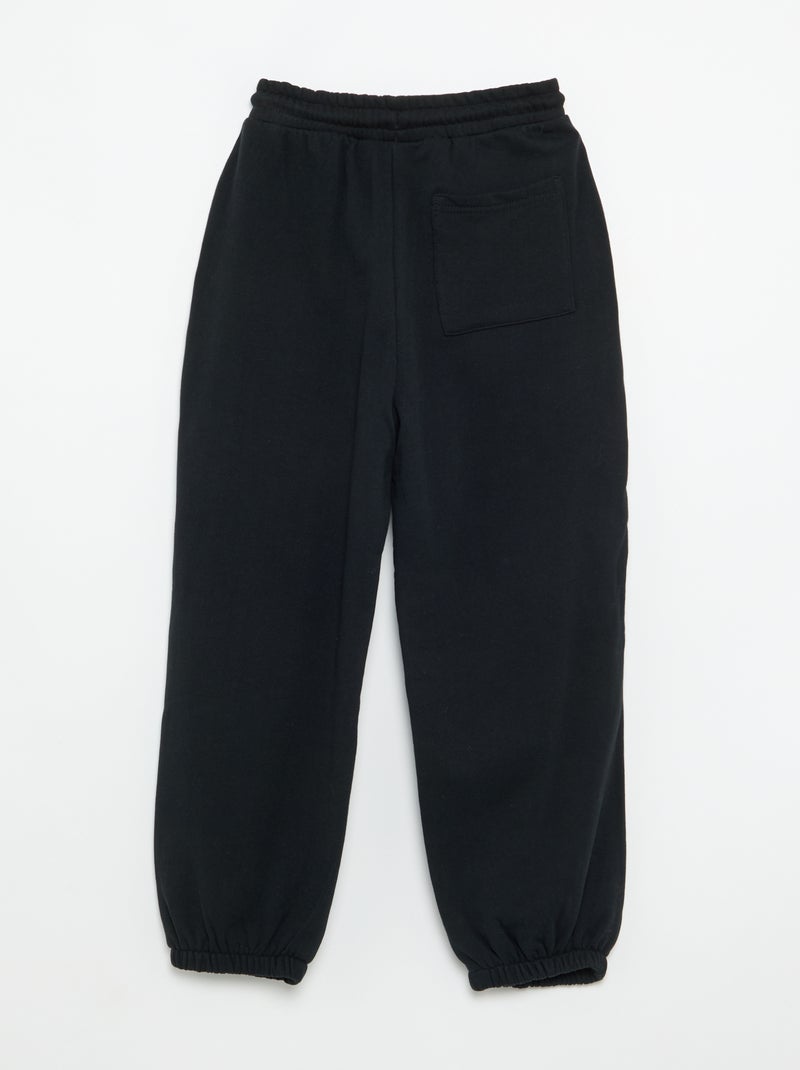 Pantalon de jogging en French Terry Noir - Kiabi