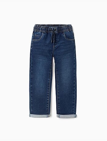 Pantalon de jogging en jean avec cordon de serrage et 5 poches