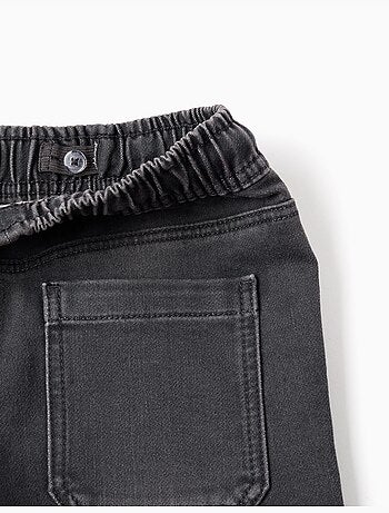 Pantalon de jogging en jean avec cordon de serrage et 5 poches