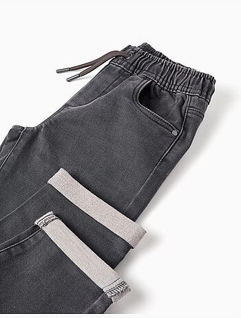 Pantalon de jogging en jean avec cordon de serrage et 5 poches