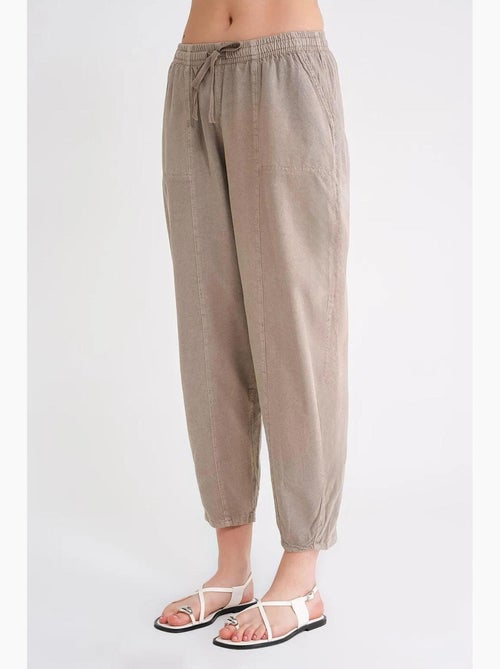 Pantalon de jogging en lin mélangé avec cordon de serrage à la taille mixray - Kiabi Pantalon de jogging en lin mélangé avec cordon de serrage à la taille mixray - Kiabi