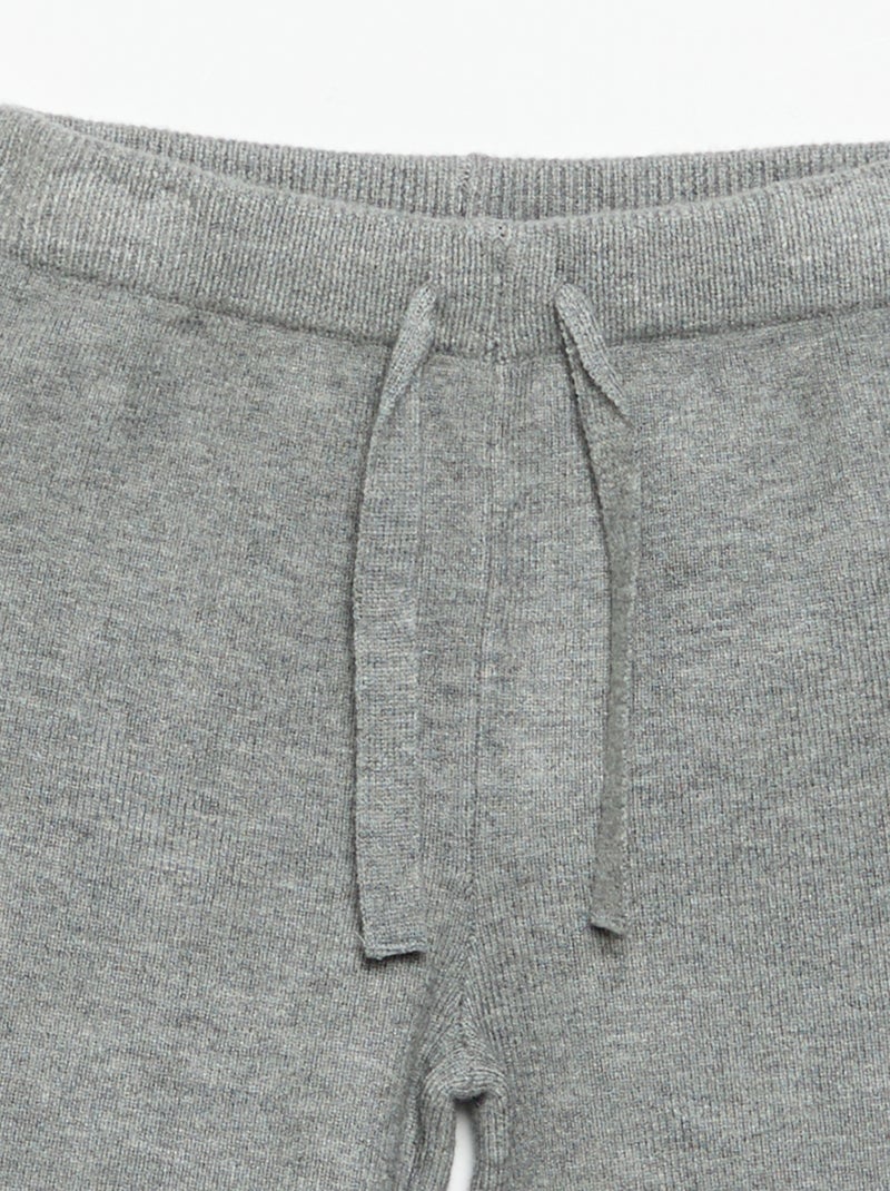 Pantalon de jogging en maille compacte Gris - Kiabi