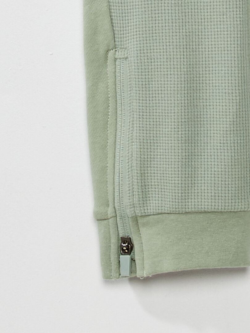Pantalon de jogging en maille vert gris - Kiabi