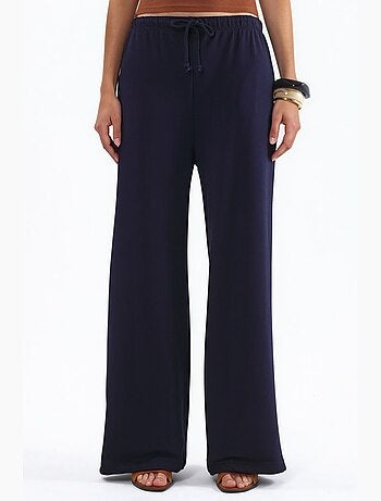 Pantalon de jogging en mélange de coton à jambe droite pour femme busem