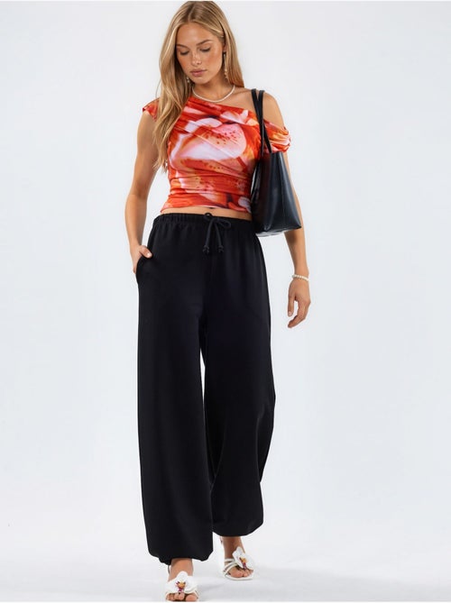 Pantalon de jogging en mélange de coton à jambe droite pour femme busem - Kiabi Pantalon de jogging en mélange de coton à jambe droite pour femme busem - Kiabi