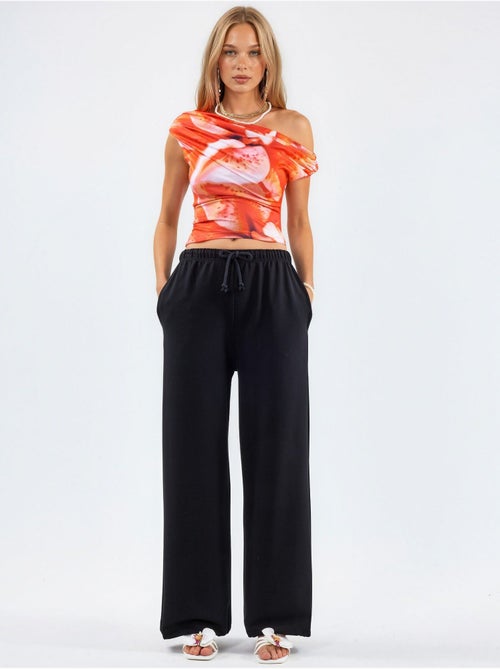 Pantalon de jogging en mélange de coton à jambe droite pour femme busem - Kiabi Pantalon de jogging en mélange de coton à jambe droite pour femme busem - Kiabi