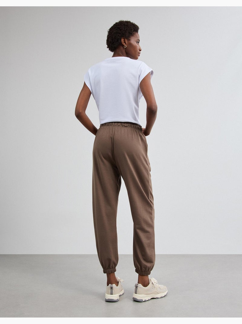 Pantalon de jogging en moelleux, mo fashion Beige - Kiabi