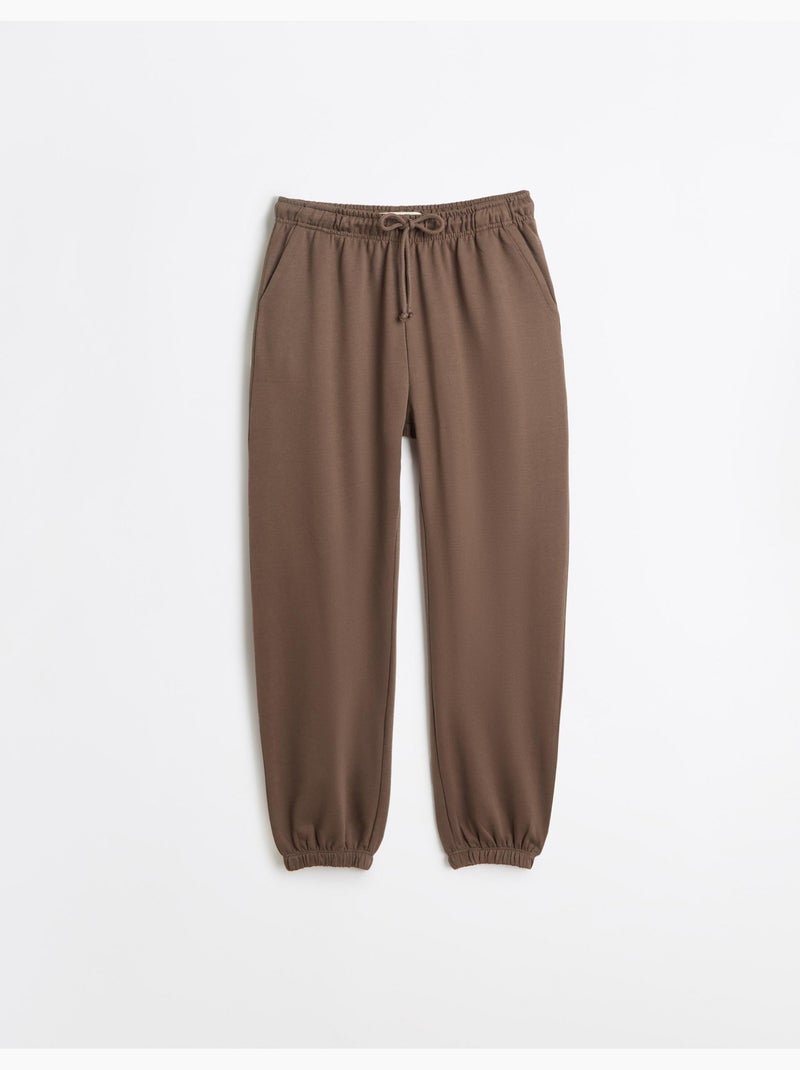 Pantalon de jogging en moelleux, mo fashion Beige - Kiabi