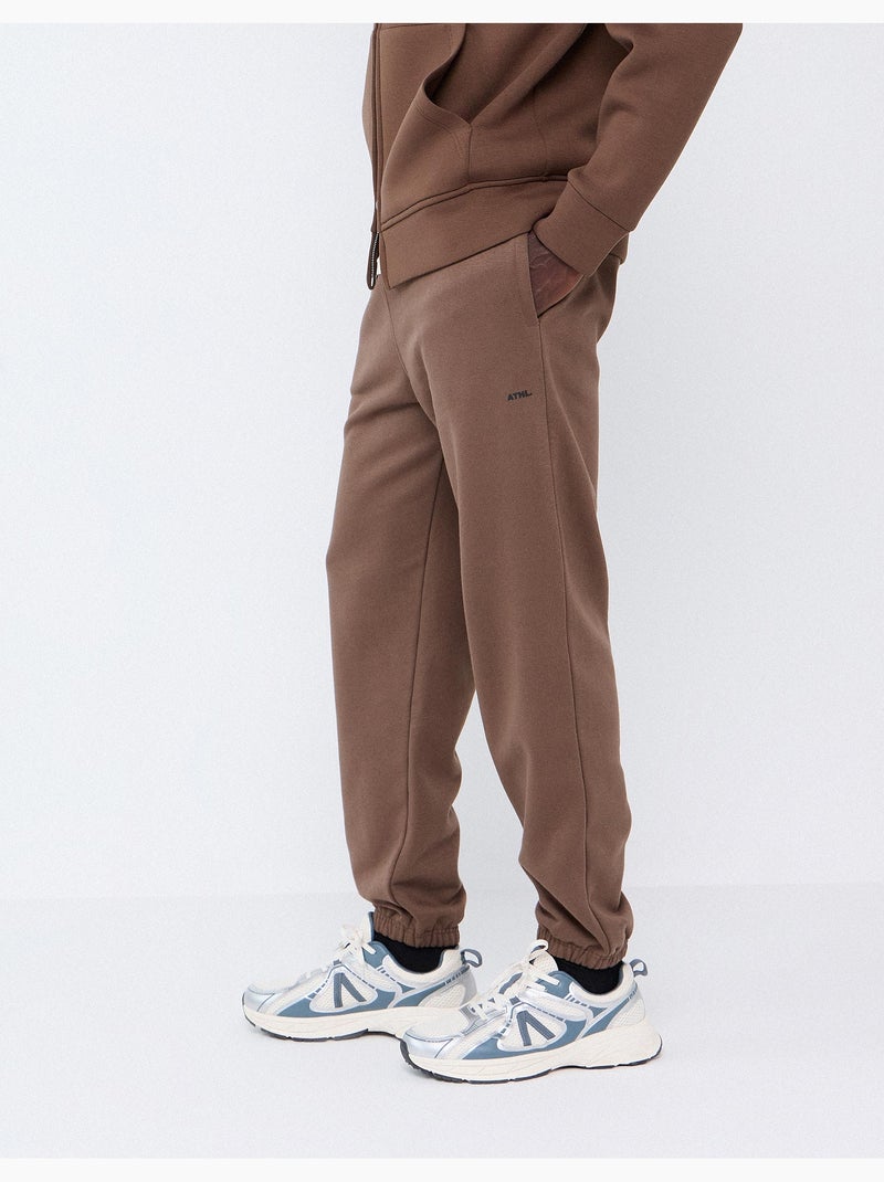 Pantalon de jogging en moelleux, mo fashion Marron - Kiabi