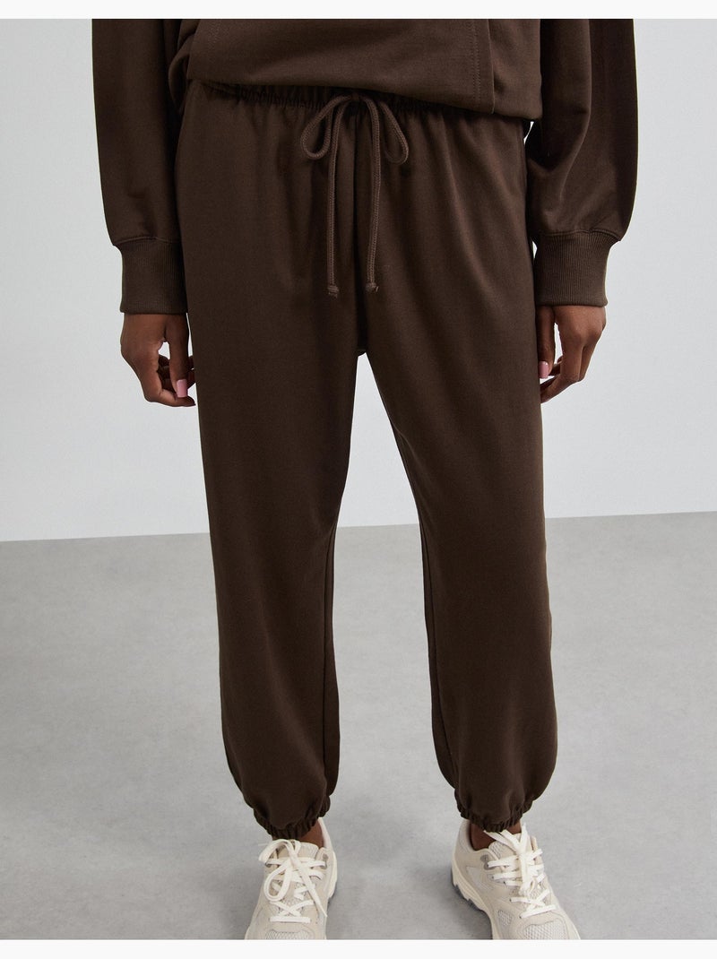 Pantalon de jogging en moelleux, mo fashion Marron - Kiabi