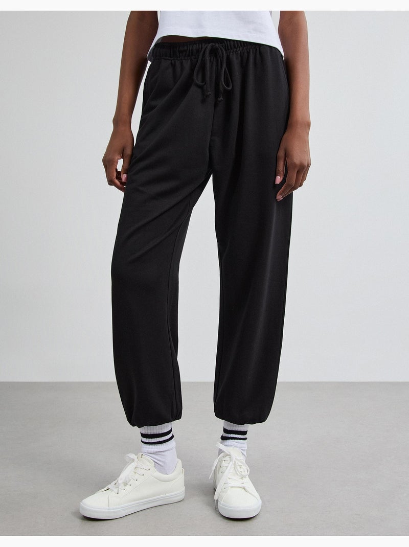 Pantalon de jogging en moelleux, mo fashion Noir - Kiabi