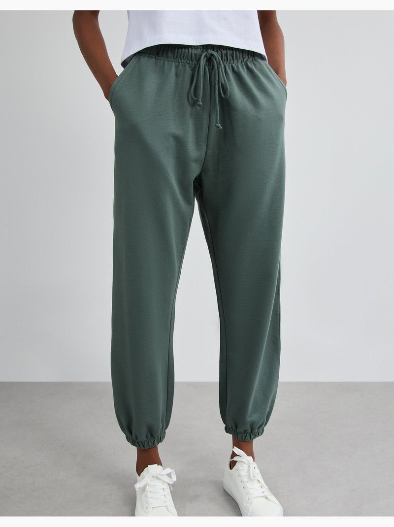 Pantalon de jogging en moelleux, mo fashion Vert - Kiabi