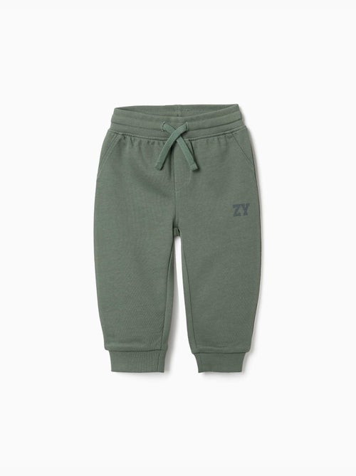 Pantalon de jogging en molleton avec cordon de serrage et imprimé - Kiabi