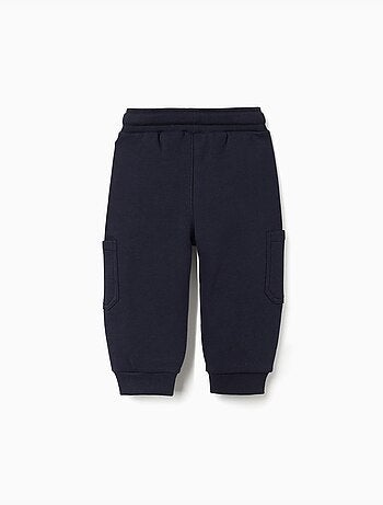 Pantalon de jogging en molleton avec doublure en coton peigné et poches cargo