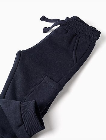 Pantalon de jogging en molleton avec doublure en coton peigné et poches cargo