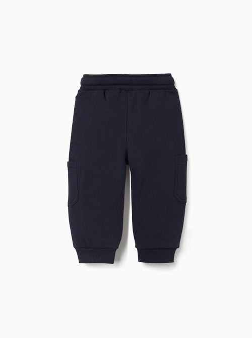 Pantalon de jogging en molleton avec doublure en coton peigné et poches cargo - Kiabi