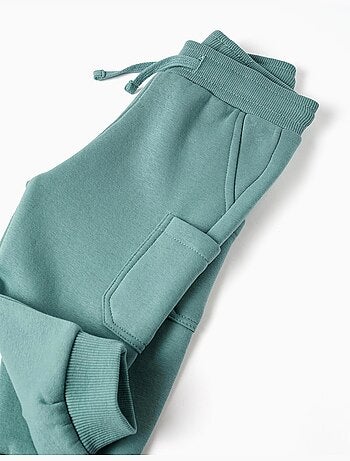 Pantalon de jogging en molleton avec doublure en coton peigné et poches cargo