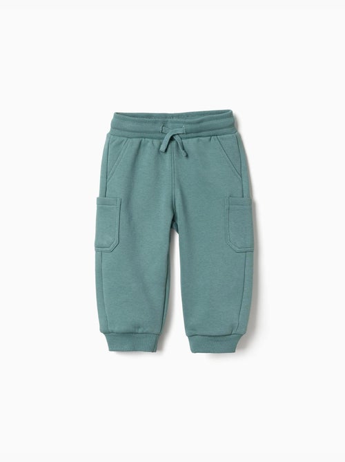 Pantalon de jogging en molleton avec doublure en coton peigné et poches cargo - Kiabi