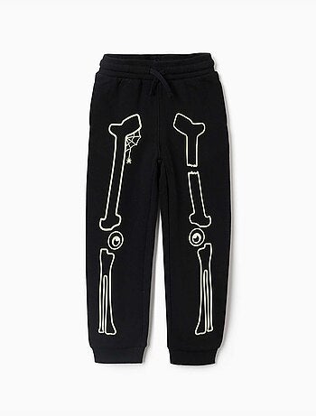 Pantalon de jogging en molleton avec imprimé qui brille dans le noir