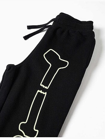 Pantalon de jogging en molleton avec imprimé qui brille dans le noir