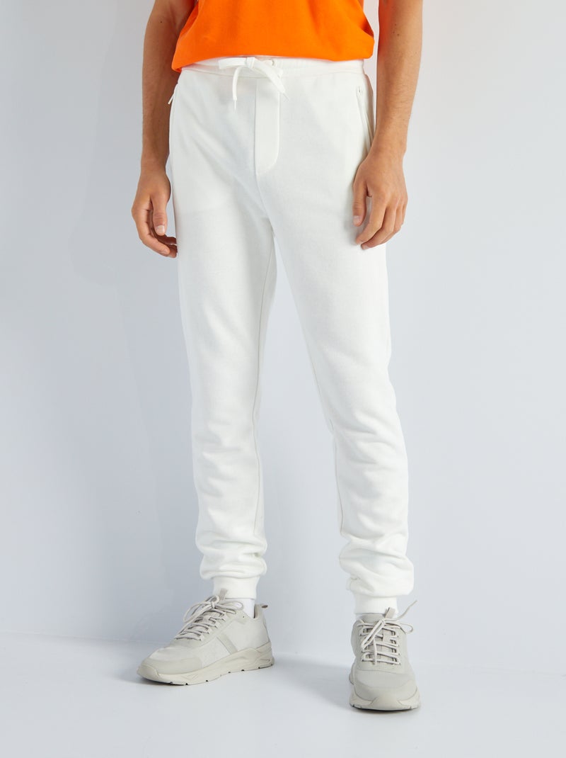 Pantalon de jogging en molleton blanc - Kiabi