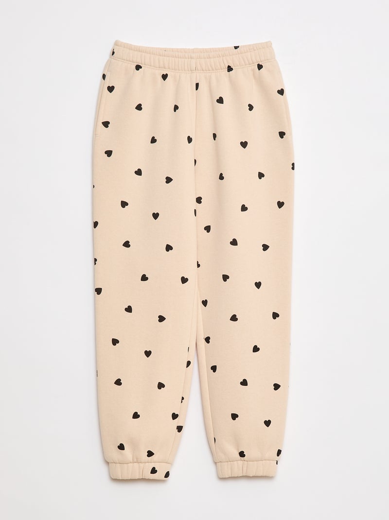 Pantalon de jogging en molleton gratté Beige - Kiabi
