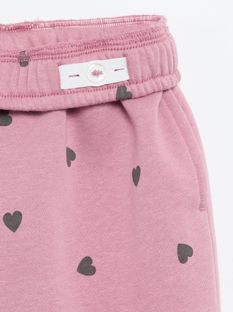 Pantalon de jogging en molleton gratté Rose - Kiabi
