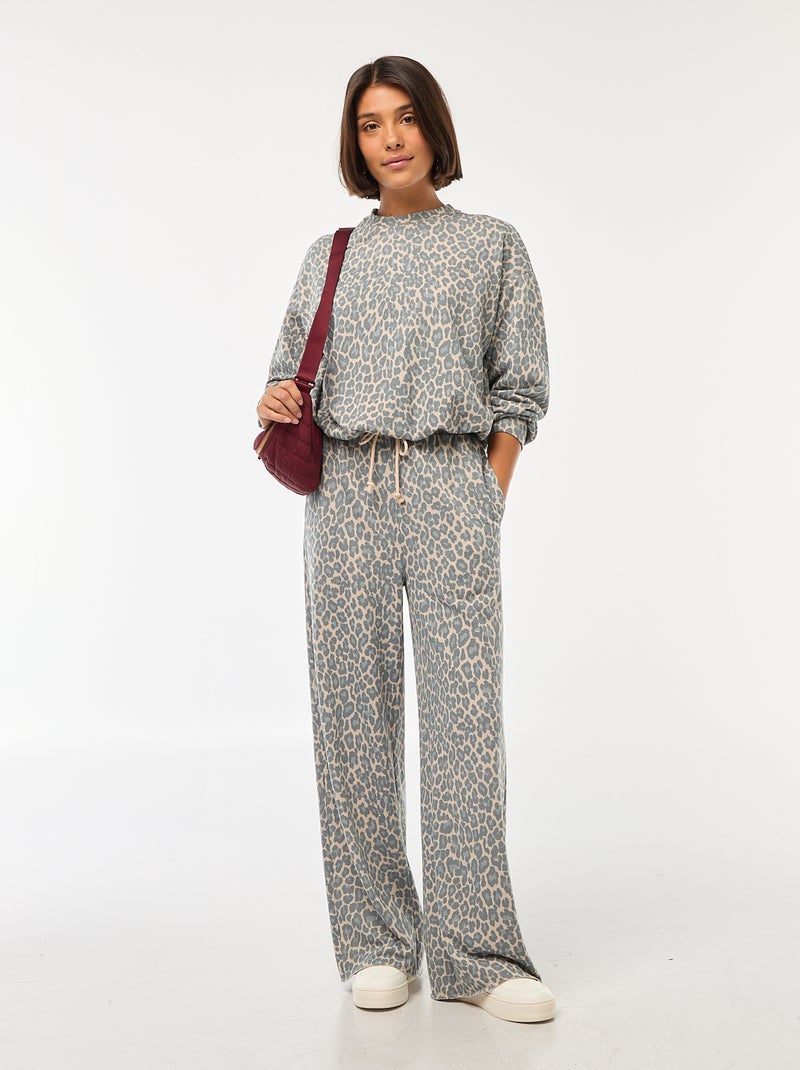 Kiabi Bas De Survetement Femme Jogging Large En Molleton Gris Ado