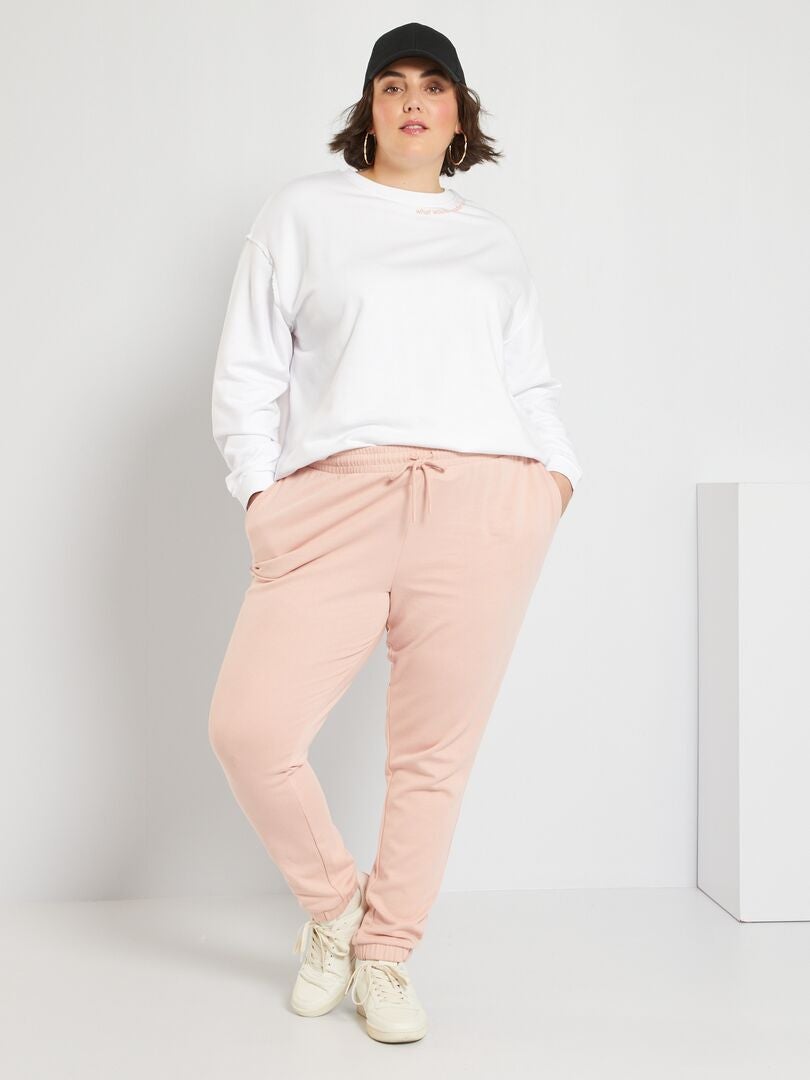 Pantalon de jogging en molleton rose pâle - Kiabi