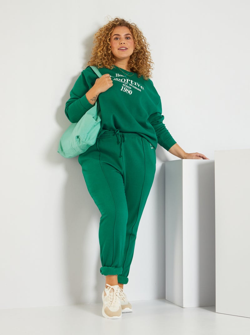Pantalon de jogging en molleton Vert - Kiabi