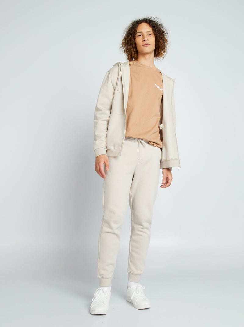 Pantalon de jogging en molletonn GRIS - Kiabi