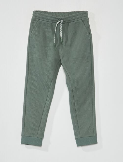 Pantalon de jogging en piqué de coton - Coupe + confortabe - Kiabi