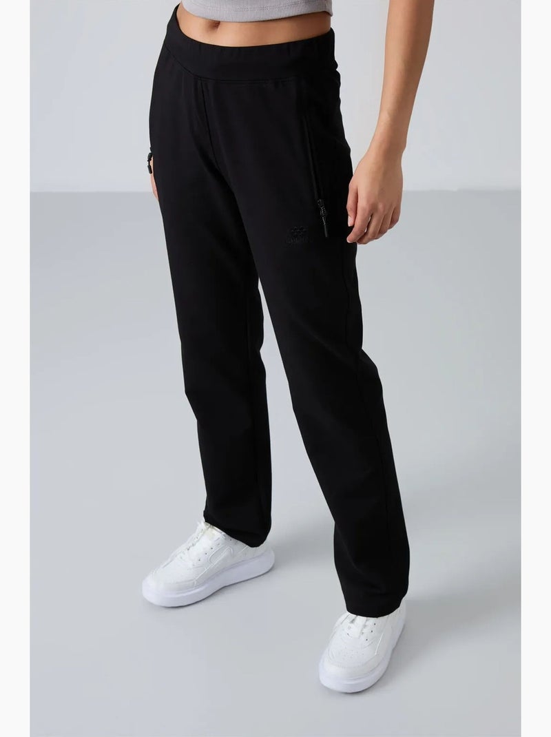 Pantalon de jogging femme à jambe droite tommy Noir - Kiabi