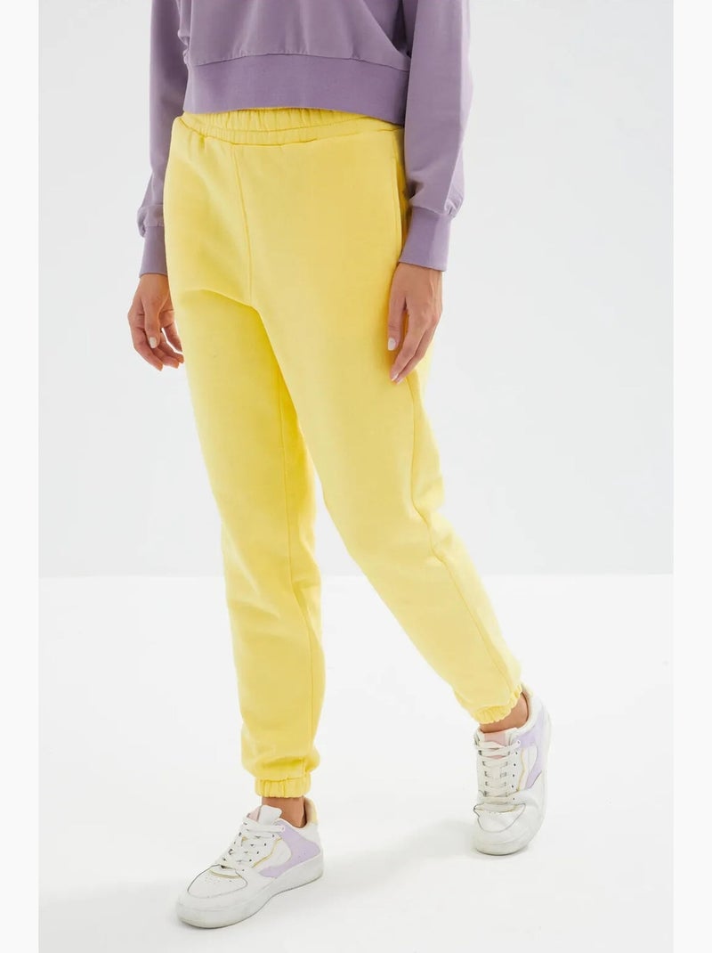 Pantalon de jogging femme à taille haute tommy Jaune citron - Kiabi